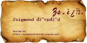 Zsigmond Árpád névjegykártya